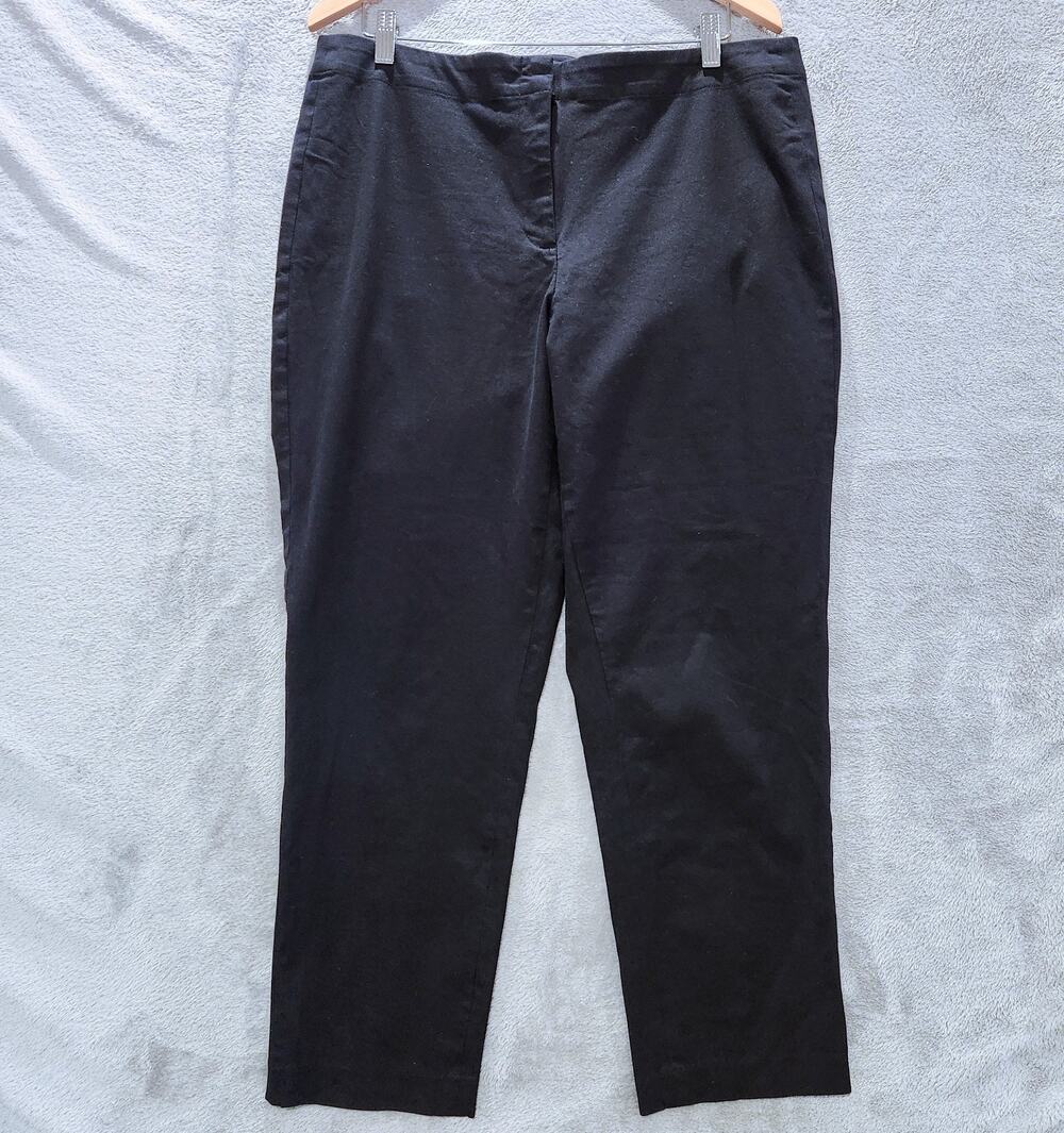 J. Jill Womens Black Straight Leg Dress Pants Size 16 Missy Business Career